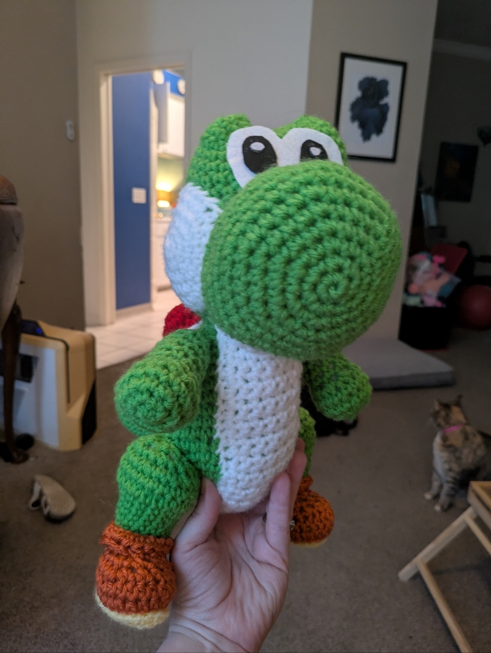 Handmade Crocheted Yoshi Plush - Picture 3 of 5